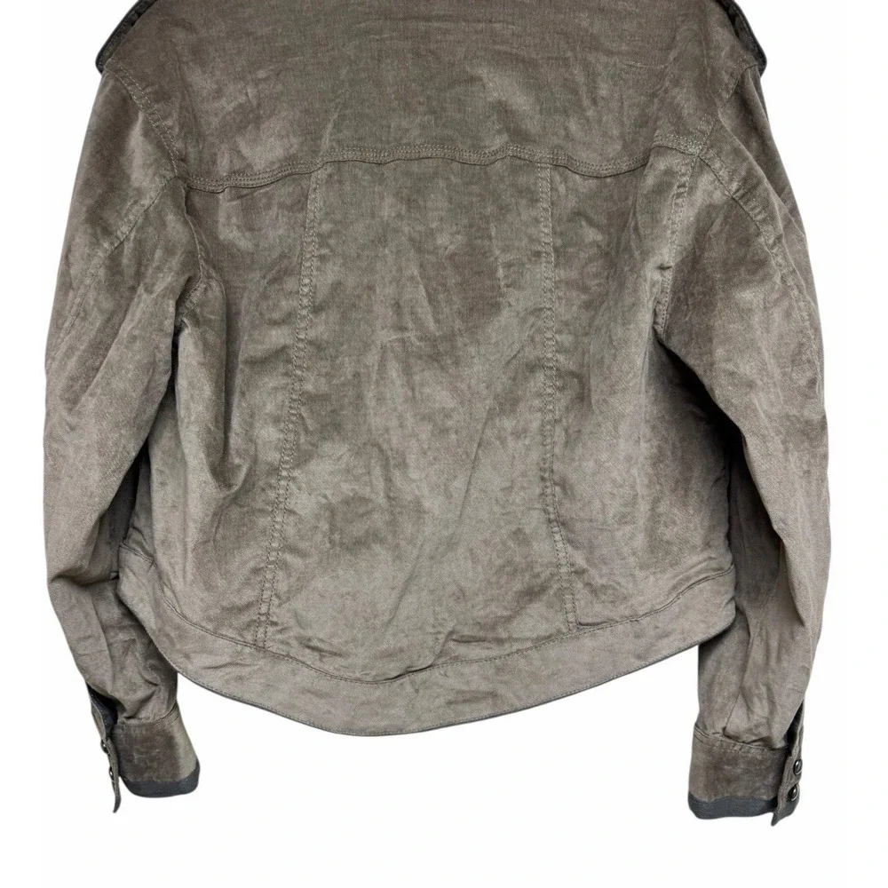 FREE PEOPLE We The Free Officer Velvet Jacket Gravel Stone Women's Size Small‎